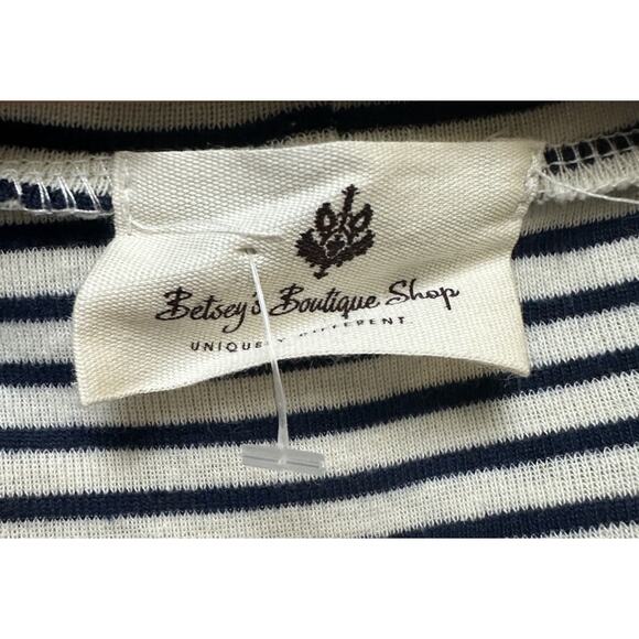 NWOT Betsey’s Boutique Shop Lightweight Navy Striped Hoodie Size XL - Picture 2 of 4
